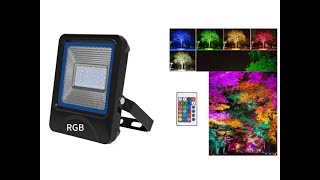 Outdoor RGBW 10W 20W 30W 50W 100W Waterproof IP66 Floodlight LED Flood Light with Remote Control [upl. by Garrison]