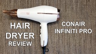 CONAIR INFINITIPRO HAIR DRYER REVIEW  1875W  Tourmaline Ceramic Technology  Double Ceramic Brush [upl. by Gilmer]