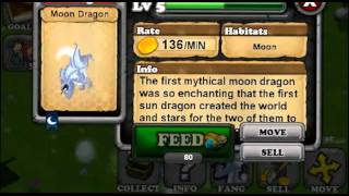 Dragonvale  NEW Moon Dragon Evolution [upl. by Asseret48]