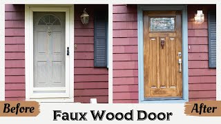 Budget Faux Wooden Front Door  Simple DIY Project [upl. by Ettennal195]