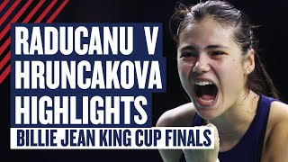 Highlights  Emma Raducanu v Hruncakova  GB v Slovakia  Billie Jean King Cup SemiFinal 2024  LTA [upl. by Asalocin]