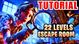 22 LEVEL IQ ESCAPE ROOM Fortnite  By azulcreative All Levels [upl. by Salocin950]