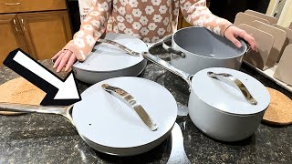 Caraway Non Stick Pans Review  12Piece Ceramic Cookware Set Demo [upl. by Ecnarrot1]