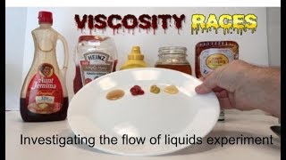 VISCOSITY RACES investigating the flow of liquids experiment [upl. by Dowd]