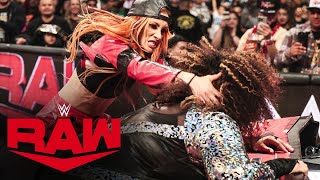 Becky Lynch launches a counterassault on Nia Jax Raw highlights Feb 26 2024 [upl. by Nnitsuj]