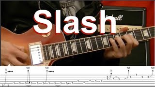 Slash Lead Guitar Lesson  Tutorial amp Tab [upl. by Enrika50]