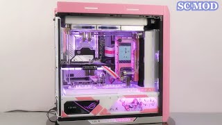 ROG Helios Kizuna AI Edition i913900K  RTX 4090 Custom Water Cooled Anime Pc [upl. by Egrog]