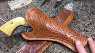 Hand Tooled Leather  The Jesse James Holster [upl. by Aruabea]