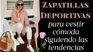 MODA MUJER MADURA QUE ZAPATILLAS DEPORTIVAS LLEVAR A LOS 50 Y 60 AÑOS [upl. by Ayrb148]