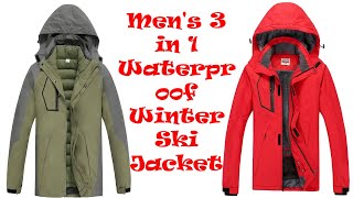 Mens Mountain Waterproof Ski Jacket Windproof Rain Windbreaker Winter Warm Hooded Snow Coat [upl. by Ajnot879]