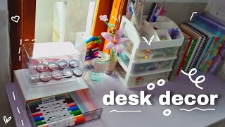 Desk Decor  ASMR  Stationary Decorate the study table desk organizer [upl. by Ferd]