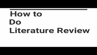 How to do a Literature Review in Research [upl. by Kondon816]