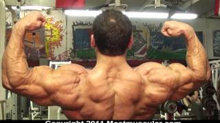 Bodybuilder Armon Adibi at Metroflex Gym training amp posing back for NPC Nationals [upl. by Ahiel254]