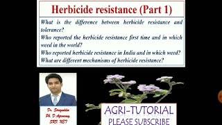 Herbicide resistance Part 1 [upl. by Iffar]