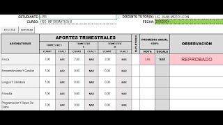 BOLETA DE CALIFICACIONES EN EXCEL 2024 [upl. by Nabala]