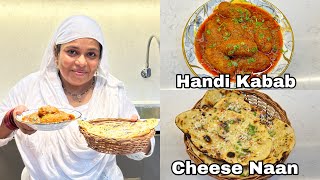 Handi Seekh Kabab Gravy  Cheese Tandoori Naan On Tawa  Best Combination Recipe [upl. by Ahseki]