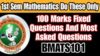 VTU 1st Semester Mathematics For CSE Stream Most Important Questions 2024 BMATS101 engineeringmaths [upl. by Sylvan878]