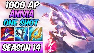 1000 AP ANIVIA MID SEASON 14 ONESHOT GAMEPLAY  New Build amp Runes  League of Legends [upl. by Crane63]