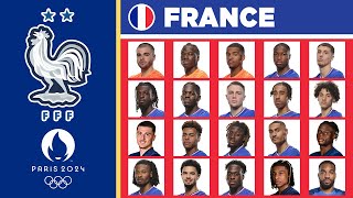 FRANCE OFFICIAL SQUAD OLYMPICS 2024  FRANCE MENS OLYMPIC FOOTBALL TEAM  PARIS OLYMPICS 2024 [upl. by Eicart528]