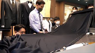 process of making custom suits by a veteran tailor with 40 years of experience Korean master taylor [upl. by Elleirbag829]