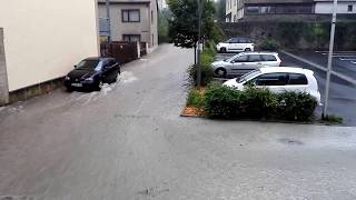 Unwetter mit Überschwemmung in Langenzenn Landkreis Fürth am 18082017 [upl. by Cire552]