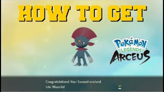 HOW TO EVOLVE SNEASEL INTO WEAVILE IN POKEMON LEGENDS ARCEUS HOW TO GET WEAVILE [upl. by Procto]