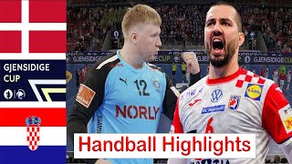 Denmark Vs Croatia Handball Highlights Gjensidige Cup 2024 [upl. by Garlan]