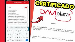 📲Cómo Descargar CERTIFICADO DAVIPLATA │Certificado Bancario │ 2024 fácil y rápido [upl. by Bohun]