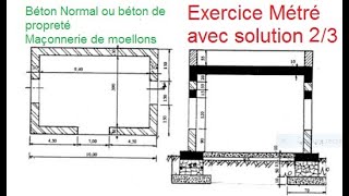 Exercice Métré avec solution Exercice 01 partie 02 [upl. by Delly298]