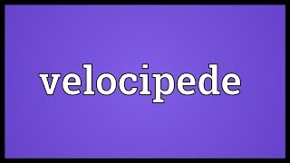 Velocipede Meaning [upl. by Tunnell105]