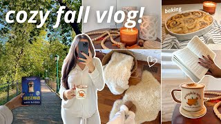 COZY FALL VLOG september day romanticizing fall autumn decor baking skin care amp reading [upl. by Papageno692]