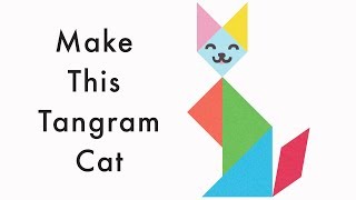 Make This Tangram Cat  Download A Free Tangram Puzzle Sheet In The Video Description [upl. by Rohpotsirhc]