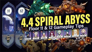 How to BEAT 44 SPIRAL ABYSS Floor 11 amp 12 Guide amp Tips w 4Star Teams  Genshin Impact 44 [upl. by Stefa467]