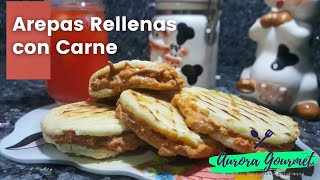 AREPAS RELLENAS CON CARNE Receta fácil y deliciosa [upl. by Ailina]