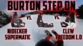 Burton Step On 20222023 Binding Review vs Genesis Step On Nidecker Supramatic amp Clew Bindings [upl. by Aryl432]