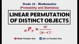 LINEAR PERMUTATIONOF DISTINCT OBJECTS  Probability and Statistics [upl. by Nilat]