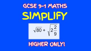 Simplifying A Surd Expression With A Mixed Number  Higher GCSE 91 Maths [upl. by Nohs486]