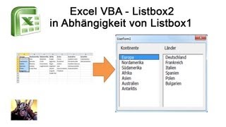 Excel VBA  Listbox2 in Abhängikeit von Listbox1 [upl. by Lewiss821]