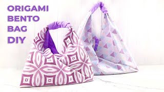 ORIGAMI BAG Tutorial  EASY Market Tote OR Bento Bag  Step By Step Instructions [upl. by Yatzeck]