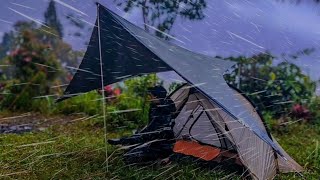 HEAVY RAIN CAMPING🌩RELAXING CAMPING IN HEAVY RAIN Soothing sound of rain 🎧 [upl. by Annail]