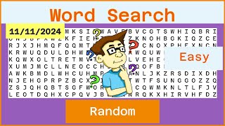 Word Search Easy  Random  11112024 [upl. by Solotsopa]