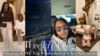 Weekly Vlog  Cleaning NYC trip Baby ShowerGender Reveal  New Bar Stools [upl. by Bowen]