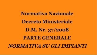 DM Nr3708 Normativa Impianti [upl. by Karyl]