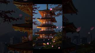 「星空の下、夢が滝のように流れる空中の寺院」aiart ai Dreamscape TempleVibes WaterfallOfDreams shorts FantasyWorld [upl. by Evangelin190]