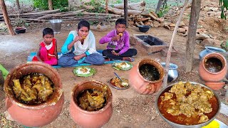 how to cook HANDI Chicken Curry  cooking ampeating  home made handi chicken recipe  rural village [upl. by Seagraves]