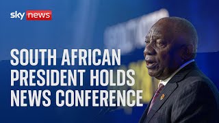 South Africa President Cyril Ramaphosa news conference [upl. by Leilah]