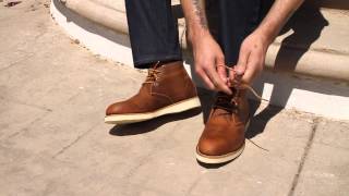 How to Wear Red Wing Chukka Copper Desert Boots  Details [upl. by Ellicec]