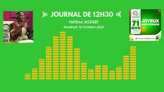 JOURNAL DE 12H30 HELENE ASSABI 18 10 2024 [upl. by Engelbert953]