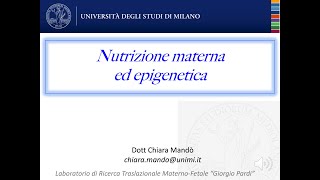 Nutrizione materna ed epigenetica [upl. by Haroved]