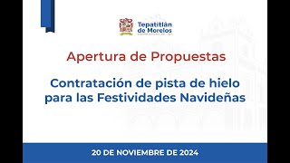 2024 11 20 Apertura de Propuestas licitación 05 nacional contratación de pista de hielo [upl. by Aennaej879]